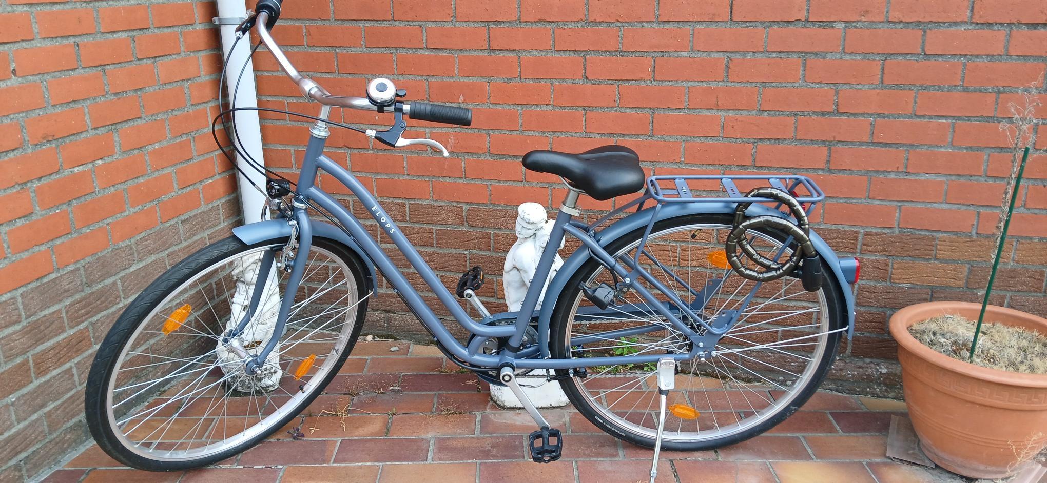 damesfiets blauw-grijs